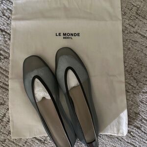 Le Mode Beryl Luna mesh slippers, limited edition olive green, never worn.
